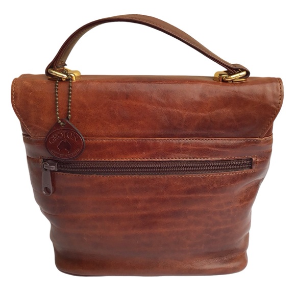 Oroton Vintage Brown Leather Satchel Made In Australia - Picture 5 of 15